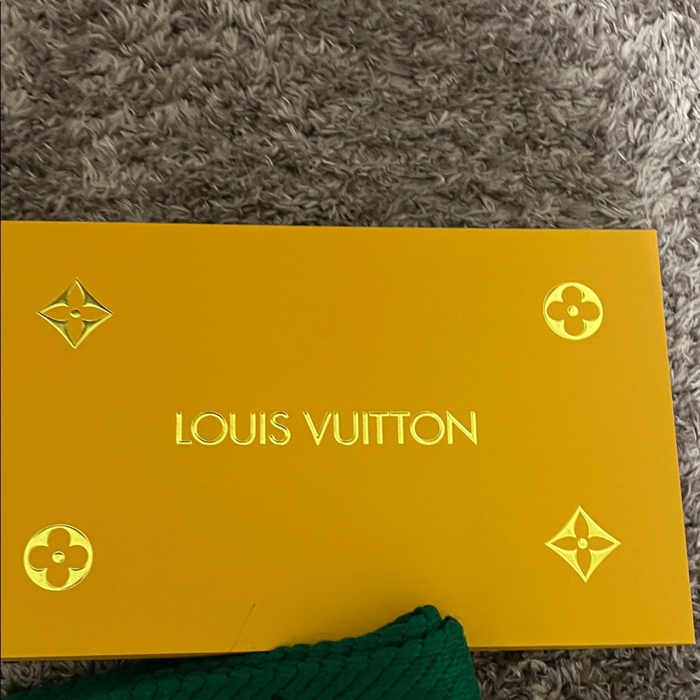 Emerald Green and Black Monogram Scarf - Picture 4 of 9